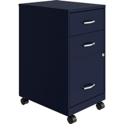 LYS SOHO 3-Drawer Organizer Metal File Cabinet - 14.3" Width x 18" Depth x 26.7" Height - 3 x Drawer(s) for File, Accessories - Letter - Storage Drawer, Mobility, Wheels, Glide Suspension, Drawer Extension, Locking Drawer - Blue - Metal - Recycled