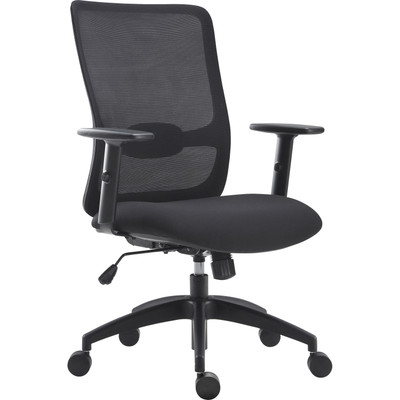 LYS SOHO Staff Chair - Fabric Seat Material - Black - Armrest - 1 Each