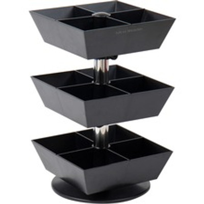 Mind Reader Anchor 12-Compartment Tea Carousel - 12 Compartment(s) - 3 Tier(s) - 11.50" Height x 6.75" Width x 6.75" Depth - Counter - Durable, Easy to Clean - Black - Plastic - 1 Each