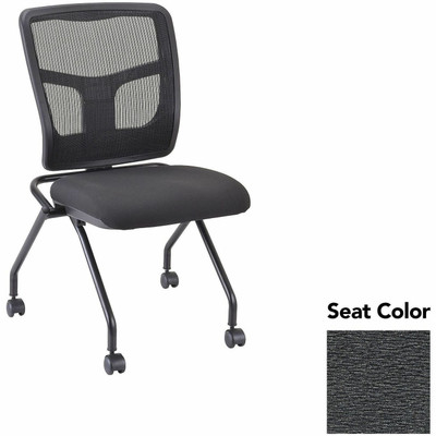 Lorell Training Room Guest Chairs - Fuse Azurean Seat Color - Fuse Fabric, Polyester Seat Material - Black Back Color - Powder Coated Frame Color - Metal Frame Material - Four-legged Base - 2 / Carton