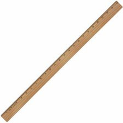 Charles Leonard Office Ruler - 24" Length x 1.3" Width - Wood, Metal - Brown - 1 Each