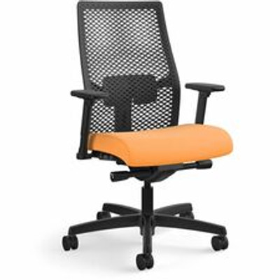 HON Ignition ReActiv Back Task Chair - Fabric Seat - Apricot Seat Color - Fabric Seat Material - Black Back Color - Mesh Back Material - Black Frame Color - 5-star Base - 1 Each