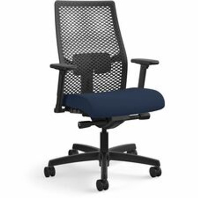 HON Ignition ReActiv Back Task Chair - Fabric Seat - Navy Seat Color - Fabric Seat Material - Black Back Color - Mesh Back Material - Black Frame Color - 5-star Base - 1 Each
