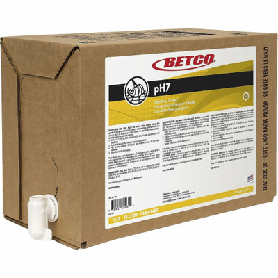 Betco pH7 Floor Cleaner - Concentrate - 640 fl oz (20 quart) - 6.5 to 8.5 pH - Lemon Scent - pH Neutral, Water Soluble, Film-free, Haze-free - Clear, Yellow Bag - 1 Each