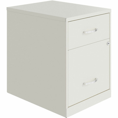 LYS SOHO File Cabinet - 19.1" Height x 14.3" Width x 18" Depth - 2 x File, Box Drawer(s) - Material: Plastic, Steel - Finish: White