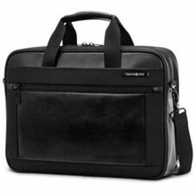 Samsonite Executive Carrying Case (Briefcase) for 15.6" Notebook - Black - Leather Body - Tricot Interior Material - Handle, Shoulder Strap - 12.4" Height x 16.3" Width x 4.3" Depth - 1 Each