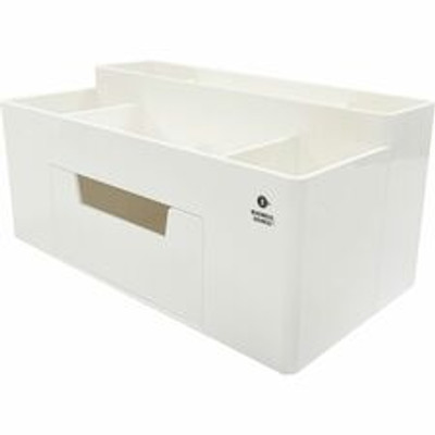Business Source Multi-Grid Desktop Organizer - 7 Compartment(s) - 1 Drawer(s) - 3.90" Height x 8.90" Width x 4.80" Depth - Desktop - Storage Drawer, Removable Drawer, Durable - White - ABS Plastic - 1 Each