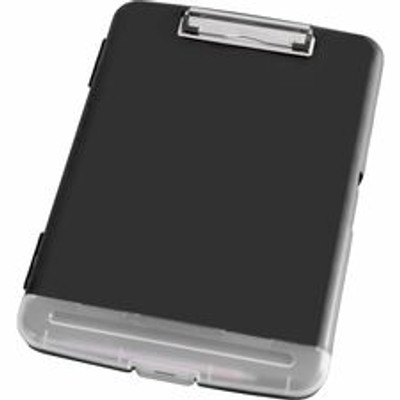Business Source Storage Clipboard - Storage for 160 Sheet - Plastic - Black - 1 Each