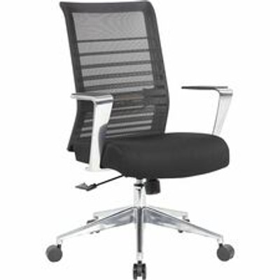 Lorell Horizontal Mesh High-Back Conference Chair - Black Seat Color - Fabric, Molded Foam Seat Material - Mesh Back Material - High Back - 1 Each