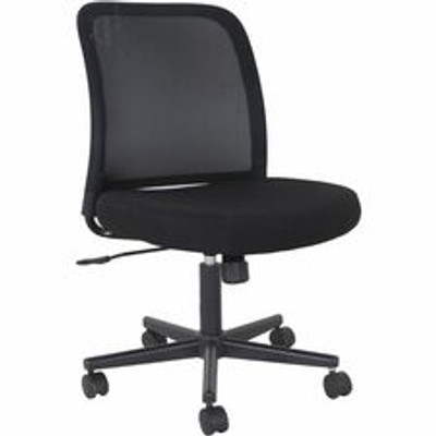 NuSparc Armless Task Chair - Fabric Seat Material - Black - 1 Each