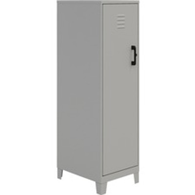 NuSparc Personal Locker - 4 Shelve(s) - for Office, Home, Sport Equipments, Toy, Game, Classroom, Playroom, Basement, Garage - Overall Size 53.3" Height x 14.2" Width x 18" Depth - Silver - Steel - TAA Compliant