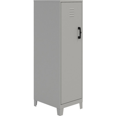 NuSparc Personal Locker - 4 Shelve(s) - for Office, Home, Sport Equipments, Toy, Game, Classroom, Playroom, Basement, Garage - Overall Size 53.3" Height x 14.2" Width x 18" Depth - Silver - Steel - TAA Compliant