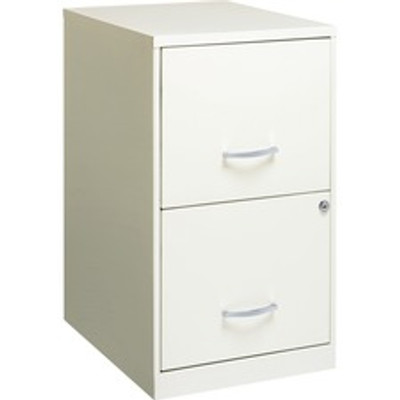NuSparc File Cabinet - 14.2" Width x 18" Depth x 24.5" Height - 2 x Drawer(s) for File - Letter - Vertical - Locking Drawer, Glide Suspension, Nonporous Surface - White - Baked Enamel - Steel - Recycled
