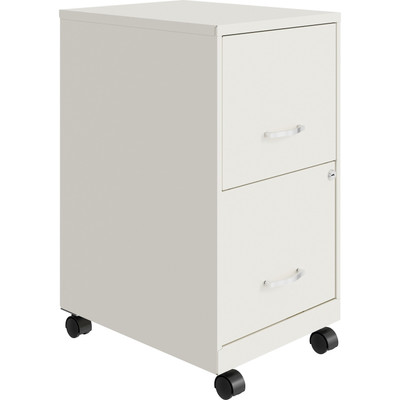 NuSparc Mobile File Cabinet - 14.2" Width x 18" Depth x 26.5" Height for File - Letter - Mobility, Locking Drawer, Glide Suspension, 3/4 Drawer Extension, Cam Lock, Nonporous Surface - White - Painted Steel, Steel - Recycled - Assembly Required