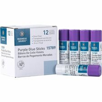 Business Source Bulk Purple Glue Sticks - 0.26 oz - Purple - 12 / Box