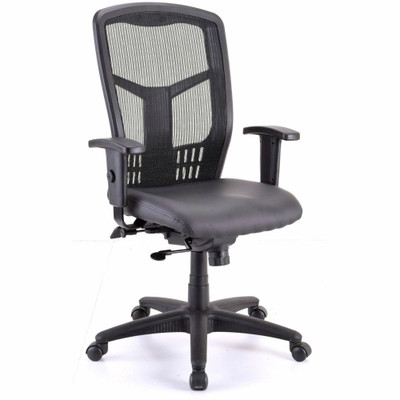 Lorell Executive High-back Swivel Chair - Vinyl Seat Material - High Back - 5-star Base - Black - Armrest - 1 Each
