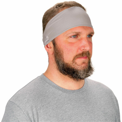Ergodyne 6634 Cooling Headbands - One Size - Gray - Knit, Fabric - 1 Each