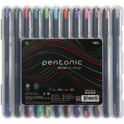 Pentonic Gel Pens - 1 mm Pen Point - Assorted Ink - Gel-based - 12 / Pack