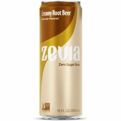 Zevia Zero Sugar Creamy Root Beer - Ready-to-Drink - Sugar Free - 12 fl oz (355 mL) - Root Beer - 12 / Carton