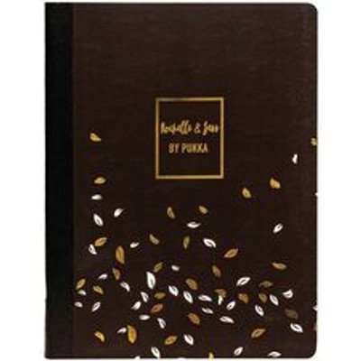 Pukka Pads Rochelle & Jess Composition Books - 70 Pages - Printed - Both Side Ruling Surface - College Ruled Front Ruling - 80 g/m&#178; Grammage - 9.75" Height x 7.5" Width - Black, Pink, Lilac Cover - 3 / Pack