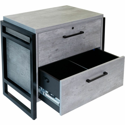 Martin Mason Concrete Laminate Unit - 31" Height x 34" Width x 21" Depth - 2 x Utility, File Drawer(s) - Material: Thermofused Laminate (TFL) - Finish: Concrete, Stone - Durable, Long Lasting, Lockable Drawer - For Storage, Document - 1 Each