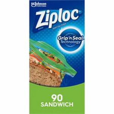 Ziploc&reg; Sandwich Bags - 6.50" Length x 5.87" Width - Clear - Plastic - Sandwich, Snack, Fruit, Storage, Vegetables, Cosmetics, Yarn, Business Card, Food, Meat, Fish - 90 / Box