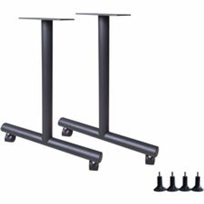 Lorell Invent Training Table Components - Black T-shaped Base - 2 Legs - 28.50" Height x 5" Width x 22" Depth - Training - Assembly Required - 2 / Set