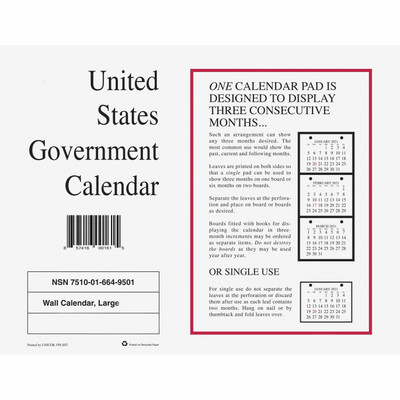Unicor Monthly Wall Calendar - Monthly - 2025 to 2025 - Wall Mount - White - Perforated, Foldable, Three Month Calendar - 10 / Pack
