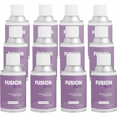 Fresh Products Fusion 3000 Metered Aerosols - 6000 ft³ - Morning Lavender - 30 Day - Odor Neutralizer, VOC Compliant - 12 / Carton