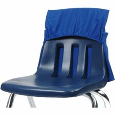 Seat Sack One-Pocket Seat Sacks with Elastic Back - 1 Pocket(s) - 17" Width x 2" Depth - Chair - Durable, Desk Space, Laminated, Elastic, Washable, Expandable - Blue - Poly Cotton - 10 / Carton