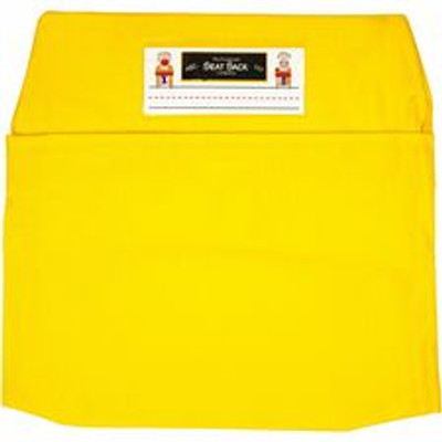 Seat Sack Classroom Pack One-Pocket - 1 Pocket(s) - 1 Compartment(s) - 12" Width x 2" Depth - Chair - Durable, Desk Space, Washable, Expandable - Yellow - Poly Cotton - 10/Pack - 1 / Carton