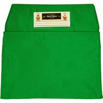 Seat Sack Classroom Pack One-Pocket - 1 Pocket(s) - 1 Compartment(s) - 14" Width x 2" Depth - Chair - Desk Space, Durable, Laminated, Washable, Expandable, Easy to Clean - Green - Poly Cotton - 25/Pack - 1 / Carton