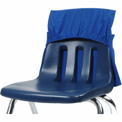 Seat Sack One-Pocket Seat Sacks with Elastic Back - 1 Pocket(s) - 17" Width x 2" Depth - Chair - Elastic, Expandable, Washable, Durable - Blue - Plastic, Poly Cotton, Laminate - 25 / Carton