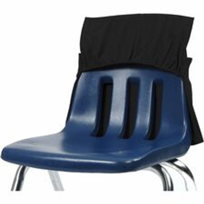 Seat Sack One-Pocket Seat Sacks with Elastic Back - 1 Pocket(s) - 17" Width x 2" Depth - Chair - Elastic, Expandable, Washable, Durable - Black - Plastic, Poly Cotton, Laminate - 25 / Carton