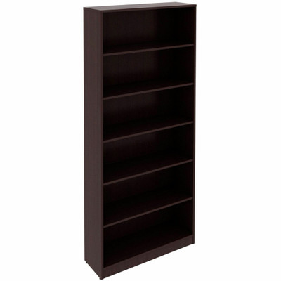 Lorell Laminate Bookcases - 36" Width x 12" Depth x 84" Height - 6 x Shelf(ves) - Sturdy, Laminated, Adjustable Shelf, Adjustable Feet, Square Edge - Espresso - Medium Density Fiberboard (MDF), Thermofused Laminate (TFL) - Assembly Required
