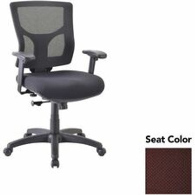 Lorell Conjure Swivel/Tilt Task Chair - Perfection Burgundy Seat Color - Mesh Back Material - Mid Back - Armrest - 1 Each