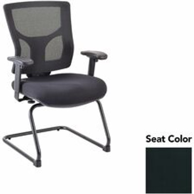 Lorell Conjure Sled Base Guest Chair - Dillon Black Seat Color - Polyurethane Foam Seat Material - Mesh Back Material - Mid Back - Cantilever, Sled Base - Armrest - 1 Each