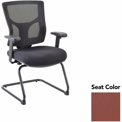 Lorell Conjure Sled Base Guest Chair - Dillon Cordovan Seat Color - Polyurethane Foam Seat Material - Mesh Back Material - Mid Back - Cantilever, Sled Base - Armrest - 1 Each