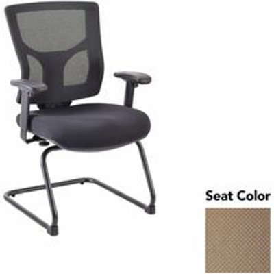 Lorell Conjure Sled Base Guest Chair - Perfection Beige Seat Color - Polyurethane Foam Seat Material - Mesh Back Material - Mid Back - Cantilever, Sled Base - Armrest - 1 Each