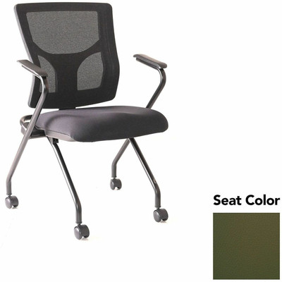 Lorell Conjure Mesh Training Chairs with Arms - Canyon Fern Seat Color - Polyurethane, Foam Seat Material - Mesh Back Material - High Back - Black - Armrest - 2 / Carton