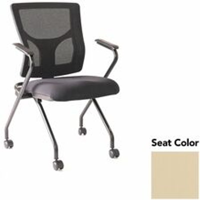 Lorell Conjure Mesh Training Chairs with Arms - Dillon Buff Seat Color - Polyurethane, Foam Seat Material - Mesh Back Material - High Back - Black - Armrest - 2 / Carton