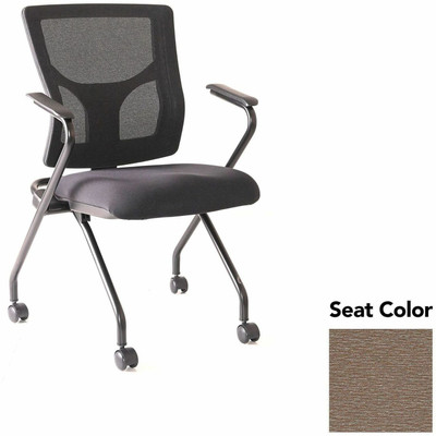 Lorell Conjure Mesh Training Chairs with Arms - Malted Seat Color - Polyurethane, Foam Seat Material - Mesh Back Material - High Back - Black - Armrest - 2 / Carton