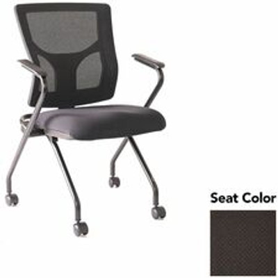 Lorell Conjure Mesh Training Chairs with Arms - Perfection Black Seat Color - Polyurethane, Foam Seat Material - Mesh Back Material - High Back - Black - Armrest - 2 / Carton