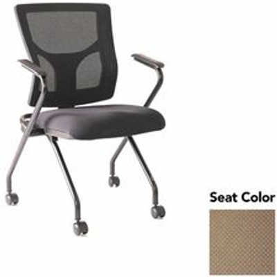 Lorell Conjure Mesh Training Chairs with Arms - Perfection Beige Seat Color - Polyurethane, Foam Seat Material - Mesh Back Material - High Back - Black - Armrest - 2 / Carton