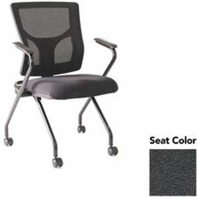 Lorell Conjure Mesh Training Chairs with Arms - Fuse Azurean Seat Color - Polyurethane, Foam Seat Material - Mesh Back Material - High Back - Black - Armrest - 2 / Carton
