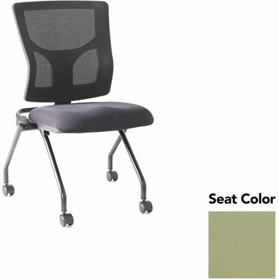 Lorell Conjure Mesh Training Chairs - Dillon Sage Seat Color - Polyurethane Foam Seat Material - Mesh Back Material - 2 / Carton