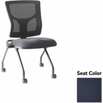 Lorell Conjure Mesh Training Chairs - Perfection Navy Seat Color - Polyurethane Foam Seat Material - Mesh Back Material - 2 / Carton