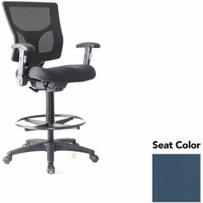 Lorell Conjure Office Stool - Dillon Ocean Seat Color - Polyurethane Foam Seat Material - Mesh Back Material - Armrest - 1 Each