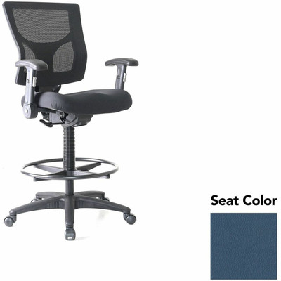 Lorell Conjure Office Stool - Dillon Ocean Seat Color - Polyurethane Foam Seat Material - Mesh Back Material - Armrest - 1 Each