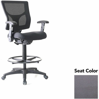 Lorell Conjure Office Stool - Canyon Carbon Seat Color - Polyurethane Foam Seat Material - Mesh Back Material - Armrest - 1 Each